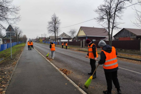 Фотофакт. В Ельске дворников заменили школьниками